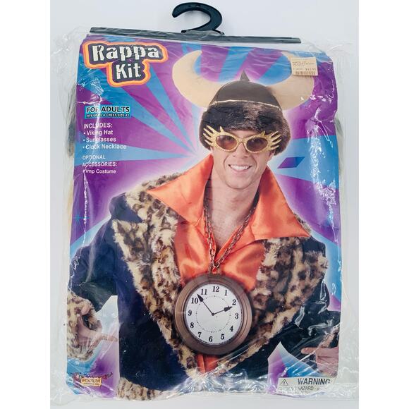 Adult Viking Halloween Costume Brown Plush Hat Horns Fuzzy Ashmen Rappa Kit - Picture 2 of 6